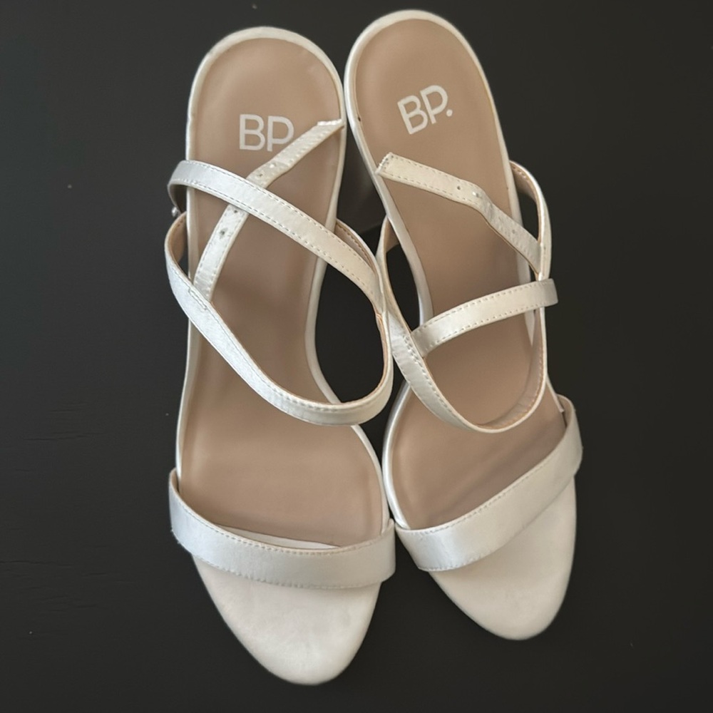 BP. Ivory Satin Heels